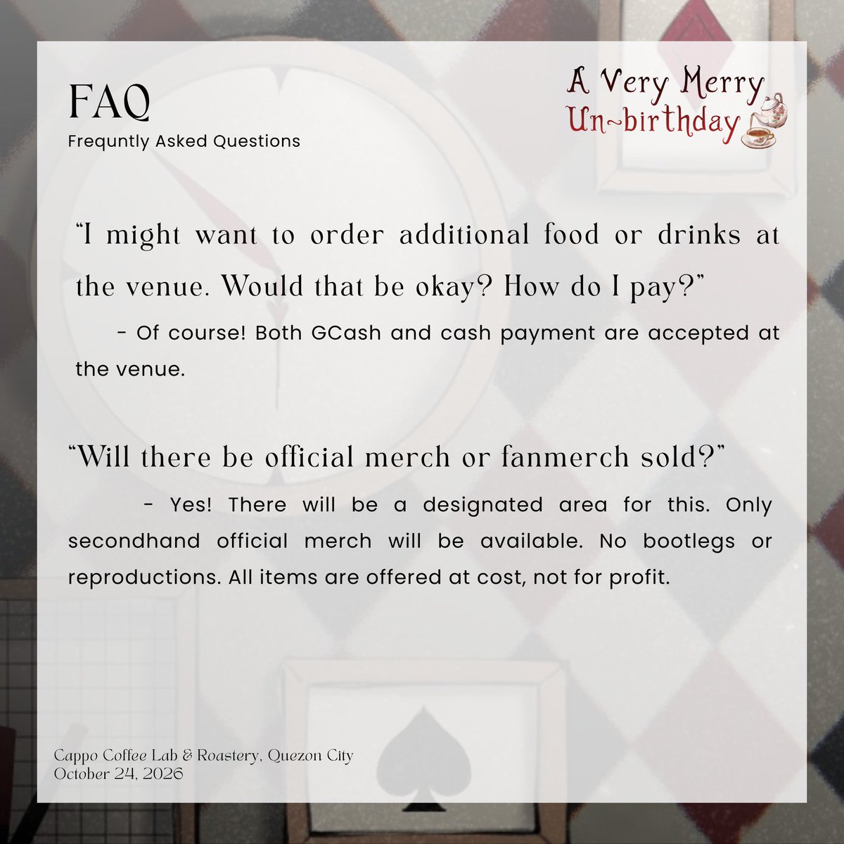 galaxisprod's tweet photo. Hello, dear guests!

It’s been a while! Have you secured your seat at the un-birthday party yet? The clock's ticking!

In the meantime, we’ve answered a questions you might have, along with our guidelines to ensure there is order at the party while we enjoy the festivities. https://t.co/UCrdQ32R2f