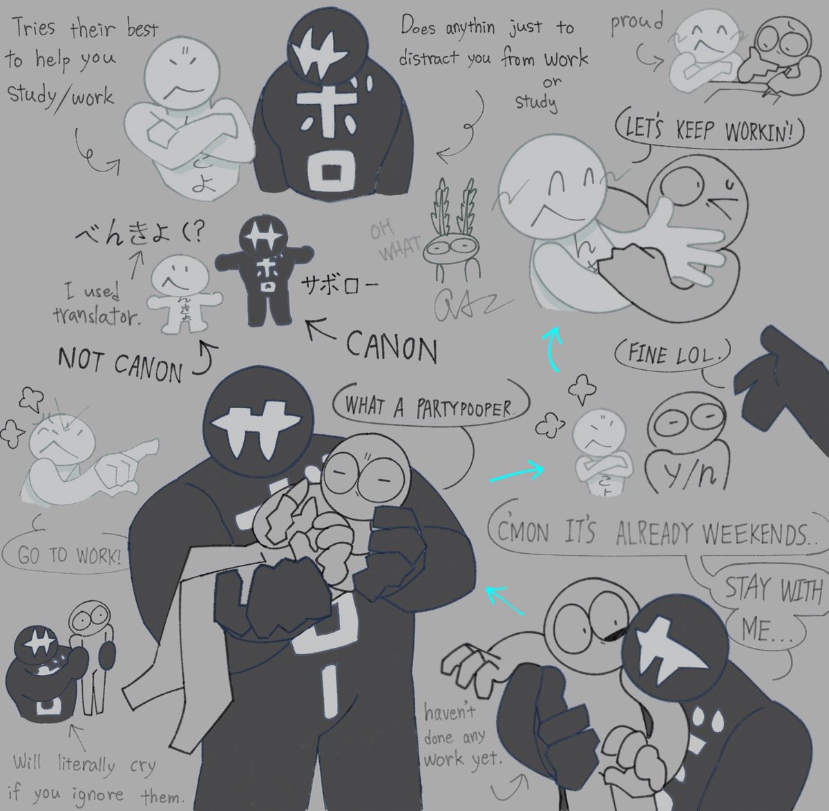 QAZZ3H's tweet photo. I foun this #OC on the internet from a Japanese cram school...and I really like the disign of them, lmao but.

What if you grown up and they are still there with you.

and tysm for the likes, I haven't gotten this many in my lifetime🙏 https://t.co/zOXXSFvaoY