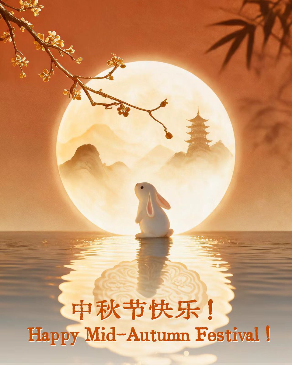 SpoxCHN_MaoNing's tweet photo. Happy Mid-Autumn Festival. May your mooncakes be sweet and your reunions sweeter. 🥮✨ https://t.co/2zH0bv53eE