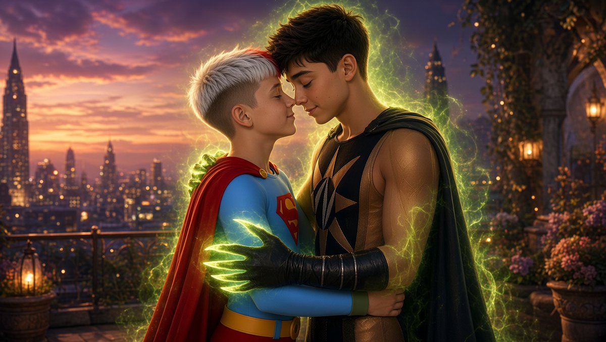 jintor69's tweet photo. The 2 heroes does a nose cuddle and are in deep love
#superman #nuclearman #superboy #nuclearboy https://t.co/TEdyKwOs2t