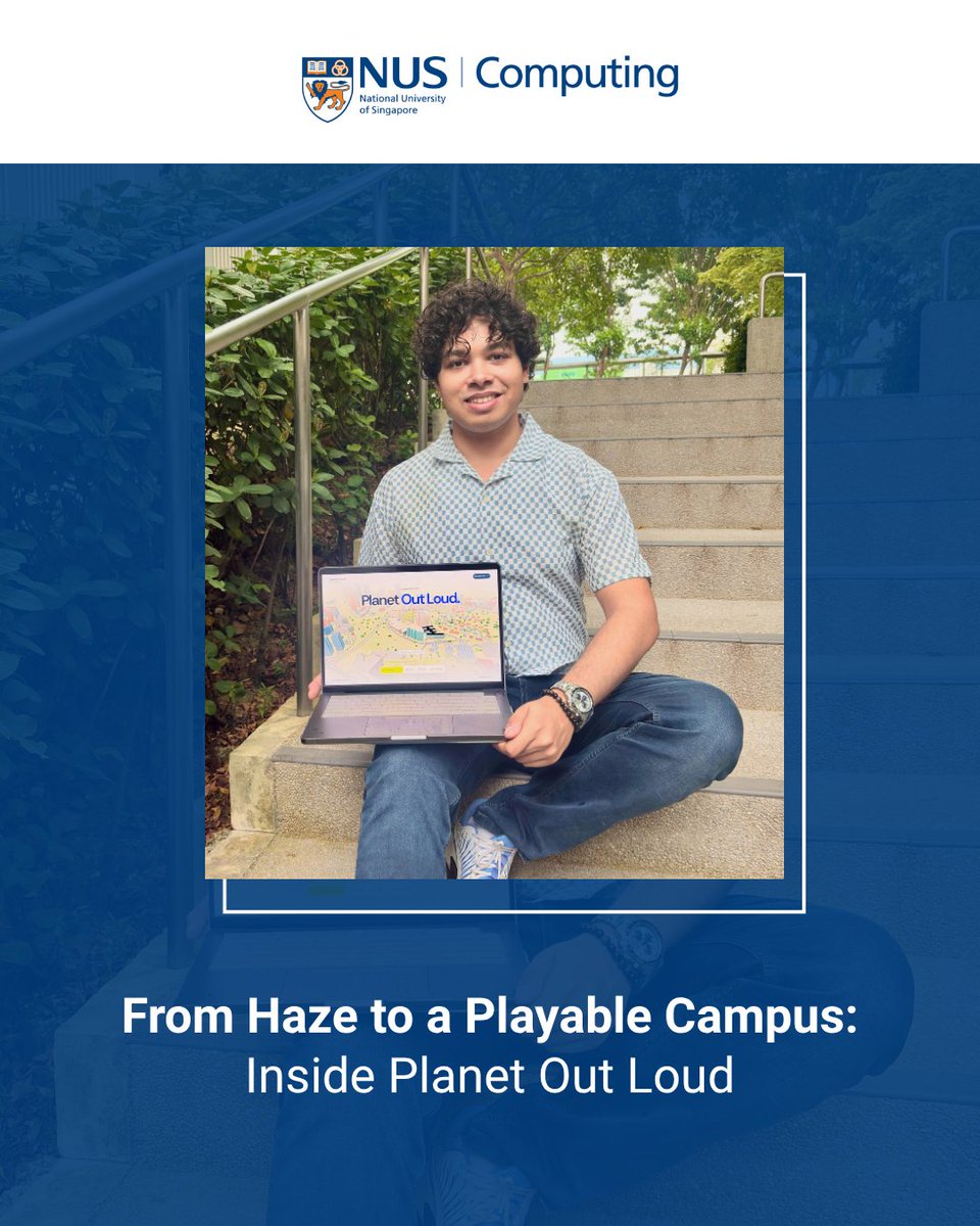 NUSComputing's tweet photo. Planet Out Loud is a 3D NUS campus with a drivable shuttle, air-quality readings and climate games.

Ambar, a Year 2 Computer Engineering student, built it  built it after a summer course on climate change at Oxford and a hazy few weeks back home:
https://t.co/k9iuj4koSE https://t.co/5zDbXJhIFn