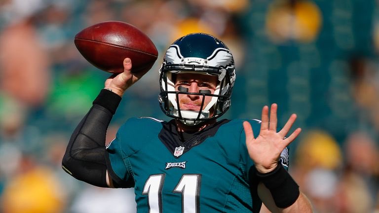Sport10YearsAgo's tweet photo. CARSON WENTZ IS 3-0.

The Eagles rookie throws for 301 yards and 2 touchdowns as Philadelphia destroys Pittsburgh 34-3.

Wentz still has not thrown an interception in his NFL career. https://t.co/SVFlAU19XZ