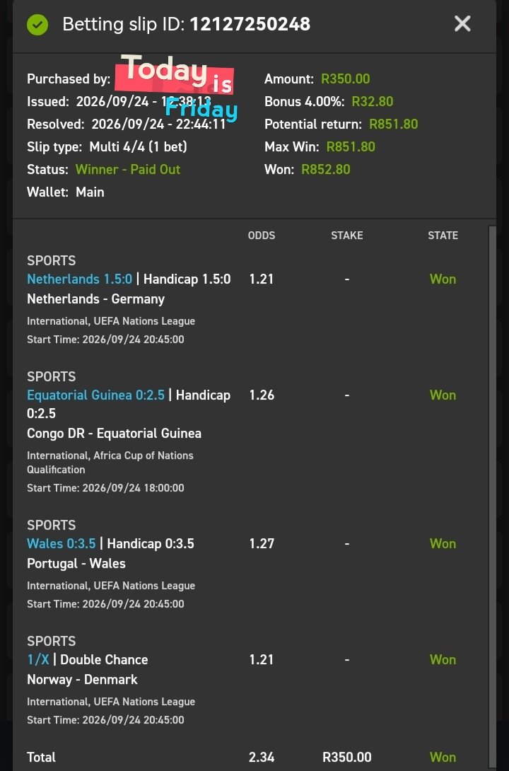 Gnbhengu's tweet photo. 💥🍏Boom🍏💥
Congratulations if you followed.
#Surecase #Easybet
18 + | T&Cs Apply https://t.co/SVcYoY41EN