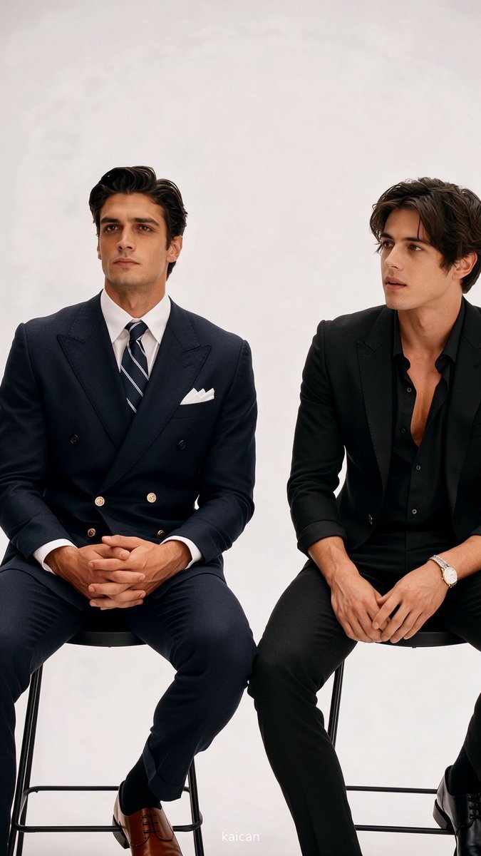 Kaicanlov's tweet photo. Why is Arian  aggressively yanking Caleb the prince's clothes? See? They swapped outfits — but this time Arian went dark instead. Meanwhile, Caleb is actually pulling off the imitation pretty convincingly, even unbuttoned his collar #royalbloodandmafiaknight #Caleb #Arian https://t.co/kZFU9dWNHg