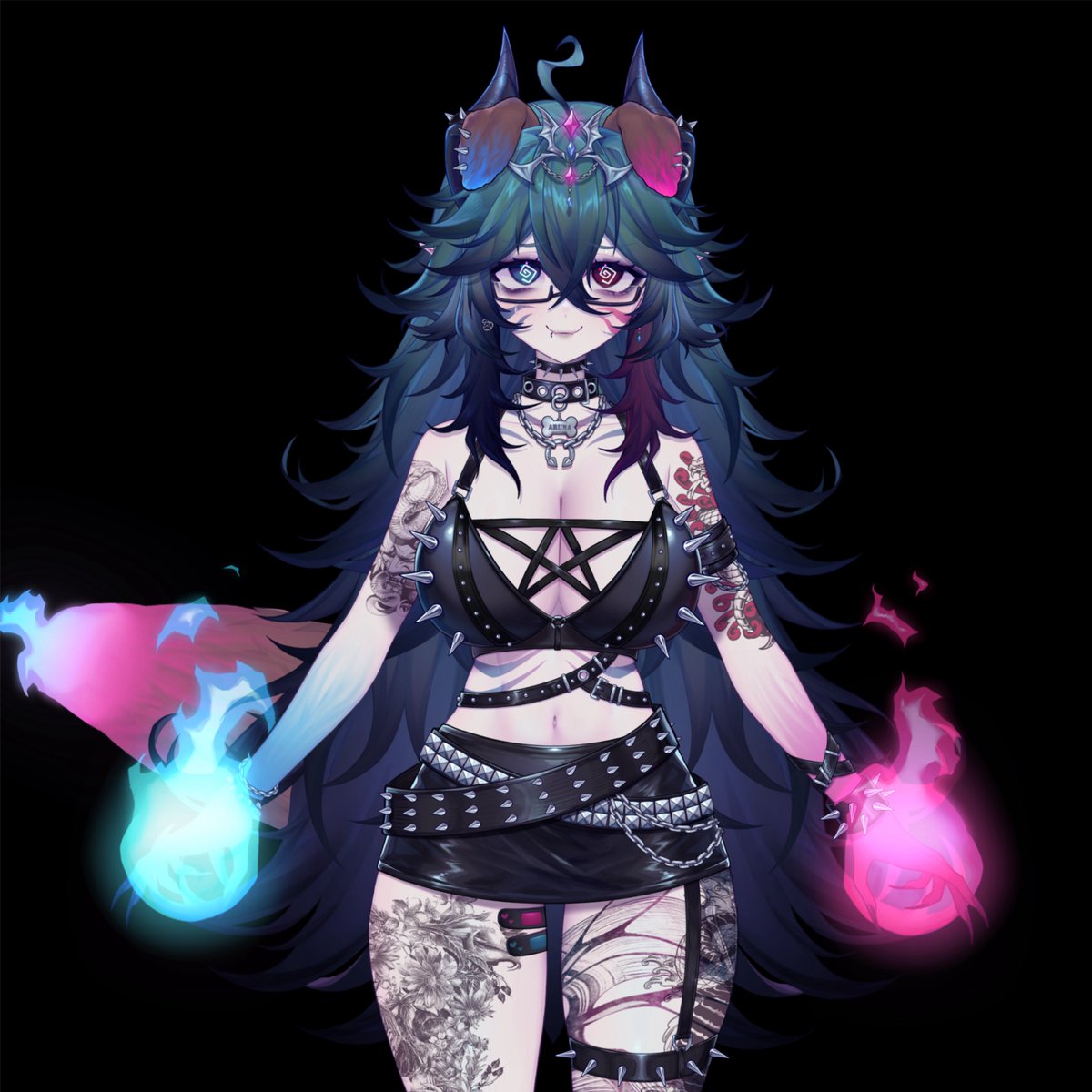 pupreaver's tweet photo. vtuber vs irl 🖤🐾 https://t.co/YKx46uTjj6