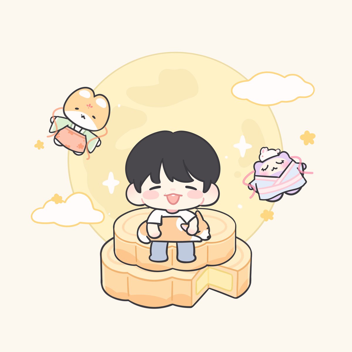 Ooyxyi's tweet photo. 추석 잘 보내요～🎑💛

#큥이버블 #백현버블 https://t.co/7T3VoeGDAr
