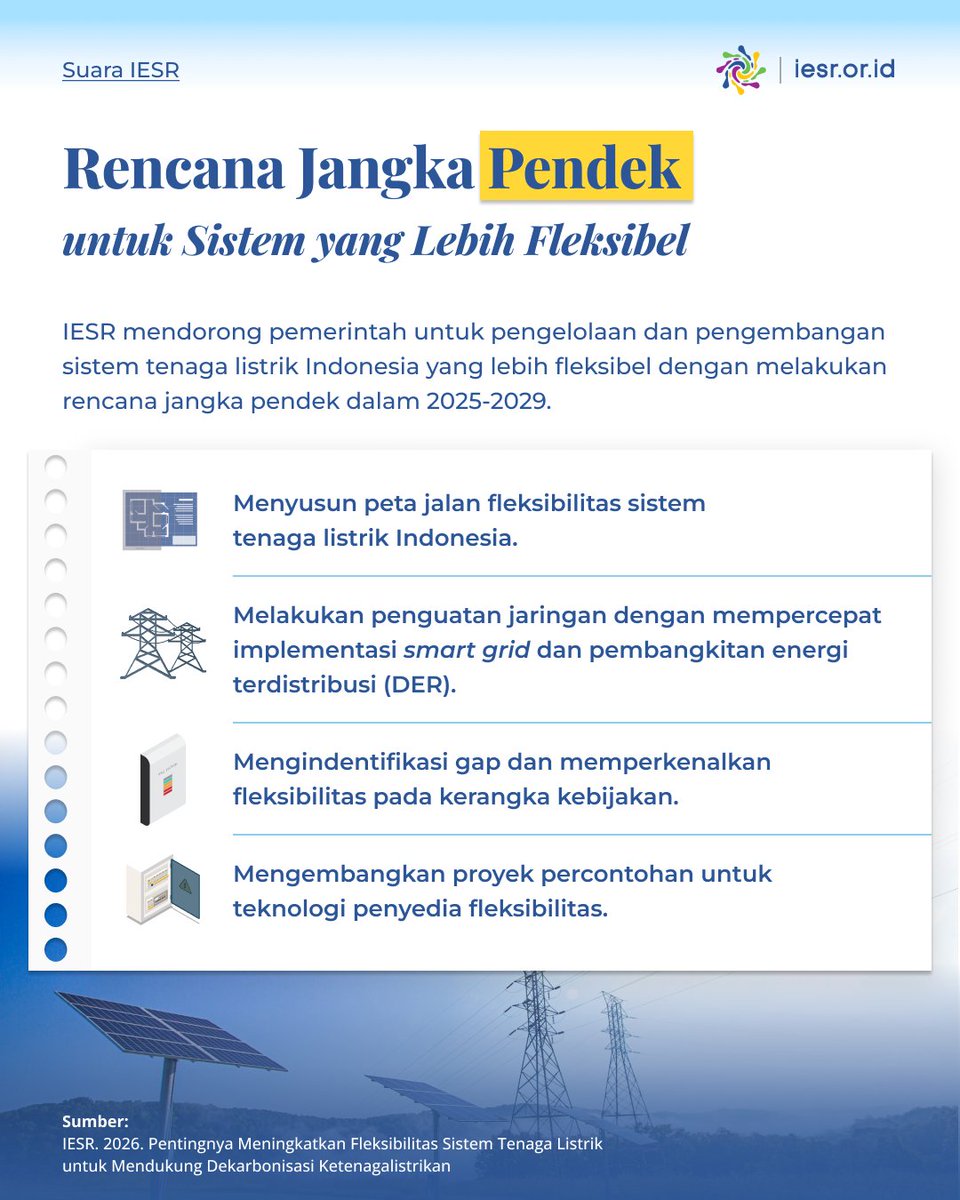 IESR's tweet photo. IESR mendorong pemerintah untuk dapat mengelola dan mengembangkan sistem tenaga listrik yang lebih fleksibel.

Geser untuk rekomendasi lengkapnya dan baca ulasan lengkap IESR di https://t.co/1GquUNaqYz👉 https://t.co/ngwRruXsSL