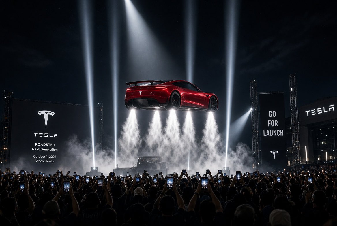 TeslasRoadster's tweet photo. Don’t forget to bring the Tesla Roadster with you 😂🏎️ https://t.co/VSOyqPeM0K