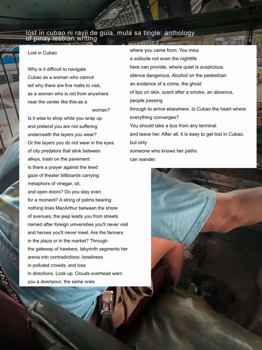 pagigpaw's tweet photo. cubao sa mga tula nina
rayji de guia
angelo v. suárez
                isabela banzon
                billy ibarra
kerima lorena tariman
jess santiago
                ericson acosta
at            joi barrios https://t.co/63U311xN52