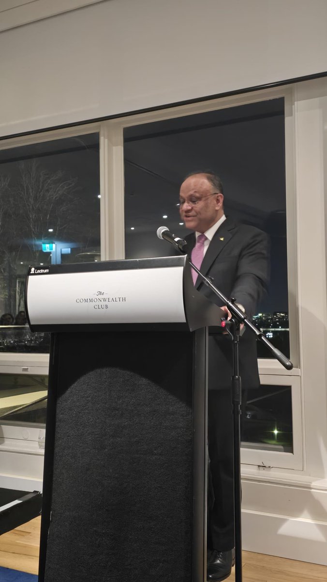 HCICanberra's tweet photo. High Commissioner of India @nageshsinghIFS addressed the Commonwealth Club of Australia’s Capital Lecture Series Dinner as the distinguished guest speaker. Reflected on the historic connection between India and Australia, deepening partnership, shared Indo-Pacific outlook and the enduring legacy of Field Marshal K.M. Cariappa, former High Commissioner of India to Australia, who was instrumental in founding the club and served as its first President @dfat @MEAIndia @IndianDiplomacy @SpokespersonMoD 

#commonwealthclubofAustralia