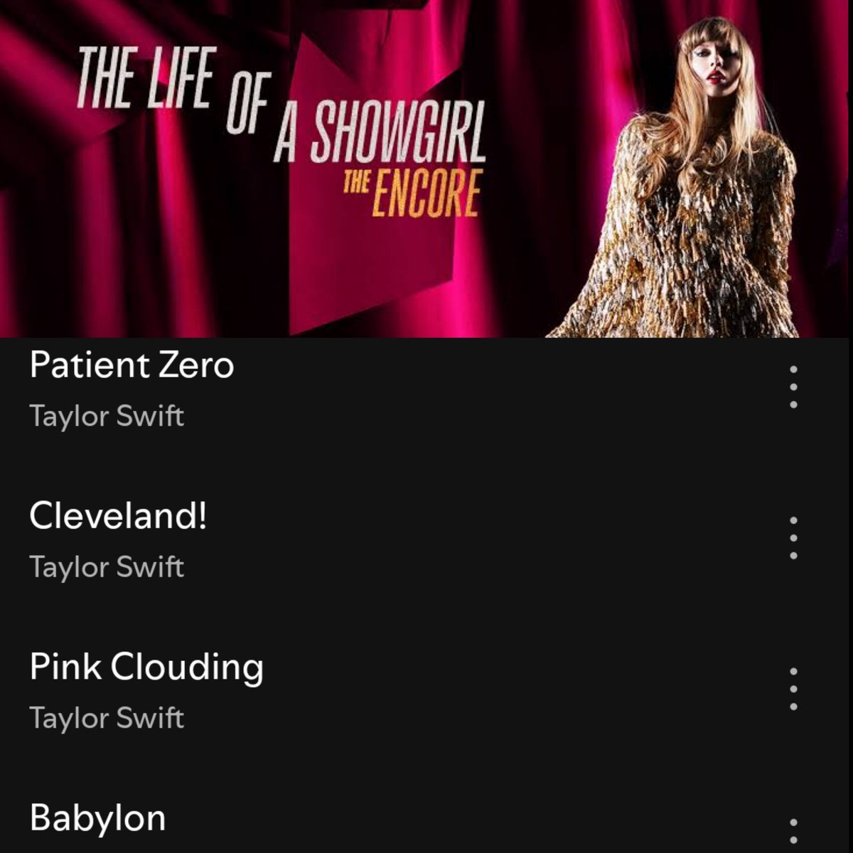 philconcerts's tweet photo. Your thoughts on Taylor Swift's ‘The Life of a Showgirl: The Encore’? Now streaming on all digital music platforms. https://t.co/OeFGc2nJRU