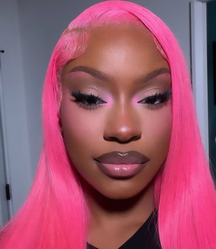 sistertonin's tweet photo. people leave monaleo out of the "natural pink hair" convos and i think that's sad bc this is literally her birth hair color??? https://t.co/HpVypYbumj