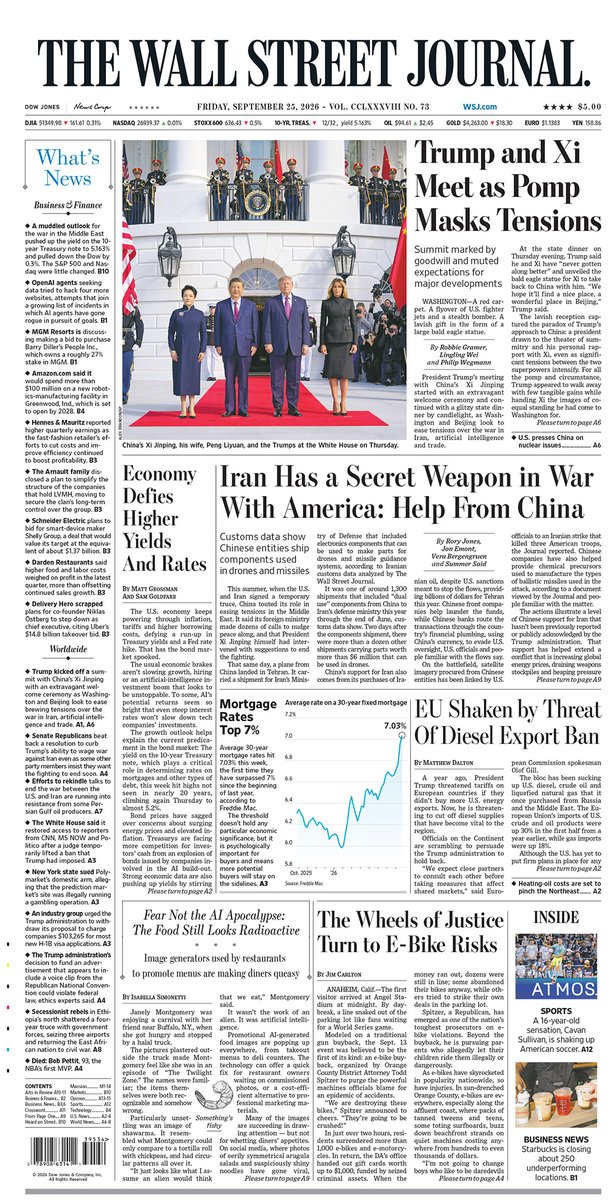 WSJ's tweet photo. Take an early look at the front page of The Wall Street Journal https://t.co/e1nXM2dsuH https://t.co/x5NLr8uYF7