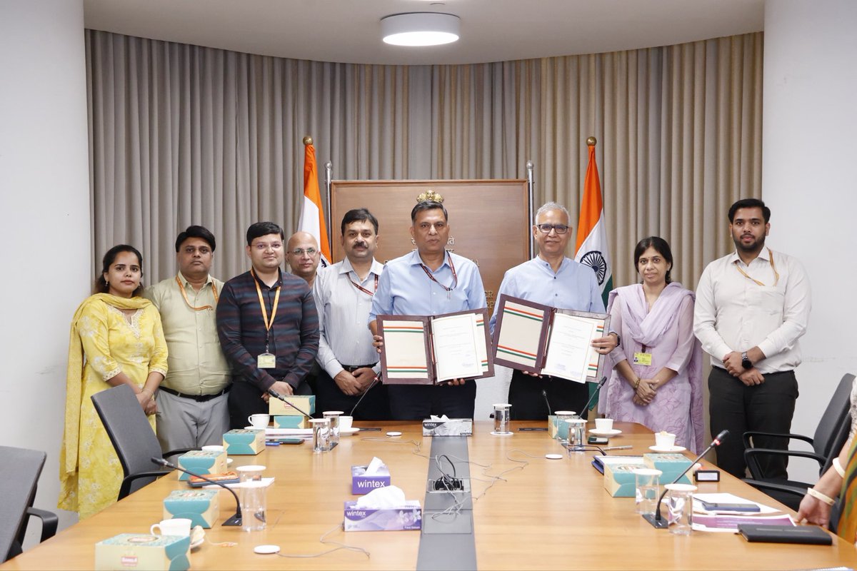 dcmsmeoffice's tweet photo. The Ministry of MSME has signed a Memorandum of Understanding (MoU) with Ministry of Statistics and Programme Implementation (MoSPI), to institutionalize a mechanism for sharing relevant data for the development and strengthening of the Statistical Business Register (SBR).

The MoU will facilitate a structured framework for sharing relevant information from the Udyam Registration ecosystem of the Ministry of MSME with MoSPI. The information will contribute to improving the coverage, consistency and reliability of business information used for statistical purposes.

The MoU was signed by Dr. Rajneesh, Additional Secretary & Development Commissioner, Ministry of MSME and Dr. Dalip Singh, Additional Director General, MoSPI, in the presence of senior officers from Ministry of MSME and MoSPI.

#Msme #Entrepreneur #Innovation #Development #Employment #Empowerment