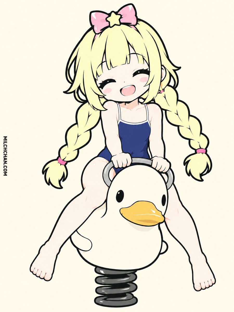 merkuchan's tweet photo. 遊具で遊ぶ水着ミルヒちゃん https://t.co/eKAEWQHhSY