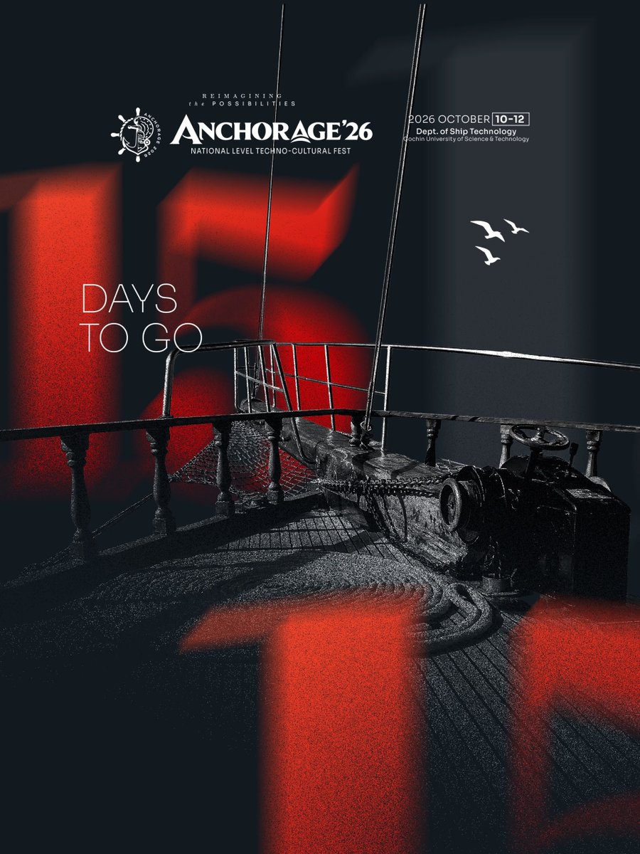 anchorage_cusat's tweet photo. 15 Days to Go. The Countdown Begins✨️

#anchorage #techfest https://t.co/0TfQugimBm