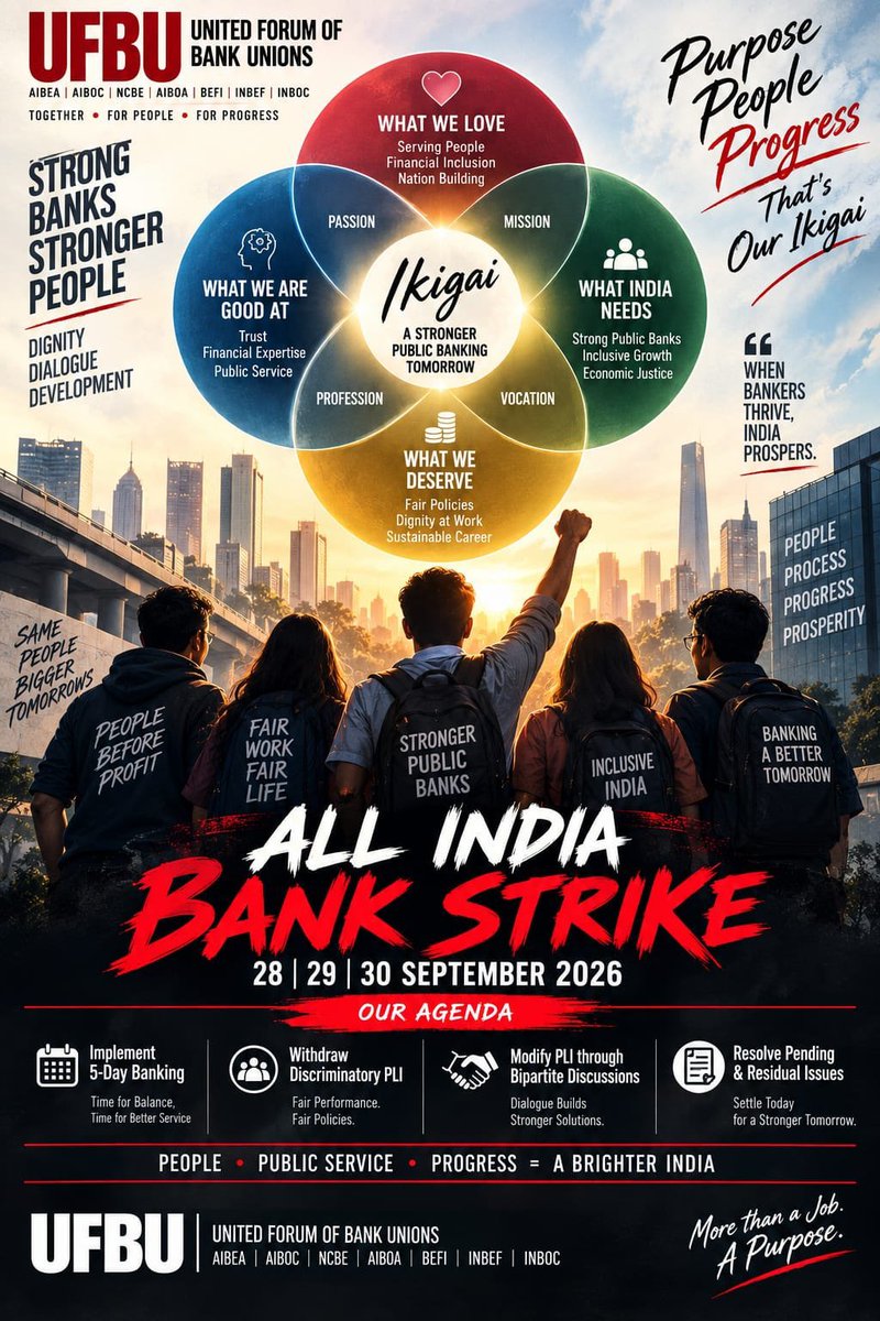 Abhisek_KumarD's tweet photo. @sanjaybpi Dear Customer, your banker is not your opponent. The same person serving your savings, loans, pension &amp; business needs is asking for dignity and balance. 

28–30 Sept: stand with the people who stand behind your banking. 🤝

#BankerCustomerUnity https://t.co/BMN4RoltL2