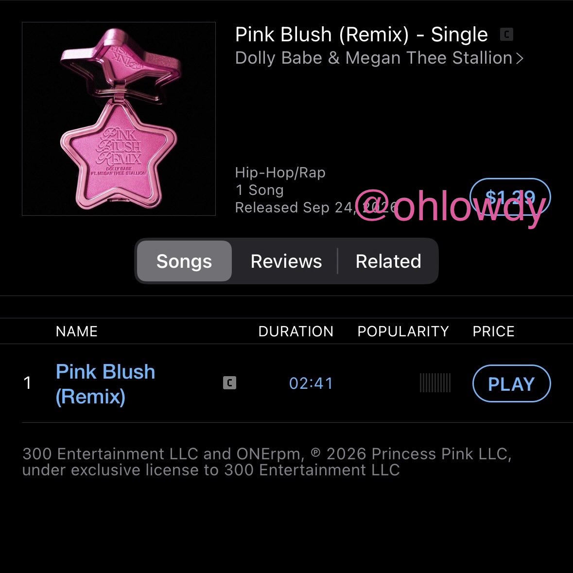ohlowdy's tweet photo. Run up Pink Blush Remix featuring Megan Thee Stallion &amp; drop those receipts y'all! #PinkBlushRemix 🩷 https://t.co/icYoJCKaWe
