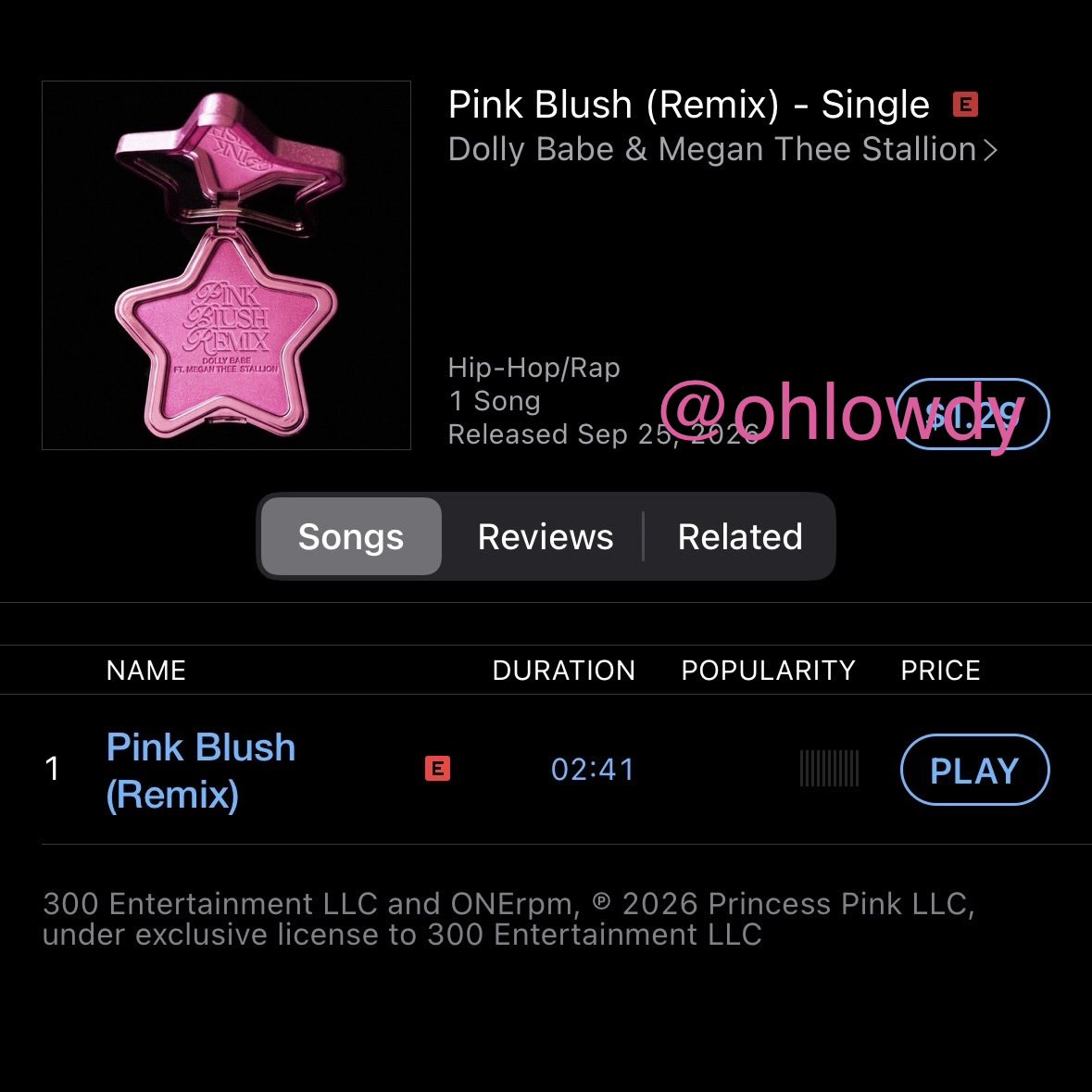 ohlowdy's tweet photo. Run up Pink Blush Remix featuring Megan Thee Stallion &amp; drop those receipts y'all! #PinkBlushRemix 🩷 https://t.co/icYoJCKaWe
