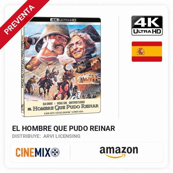 cinemix_es's tweet photo. ‼️ PREVENTA

El Steelbook en 4K+Bluray de El hombre que pudo reinar ya puede reservarse en Amazon España

▶️ https://t.co/WThnIQM6xF

Película protagonizada por Sean Connery, Michael Caine y Christopher Plummer (entre otros). https://t.co/8wRZq0j7iX