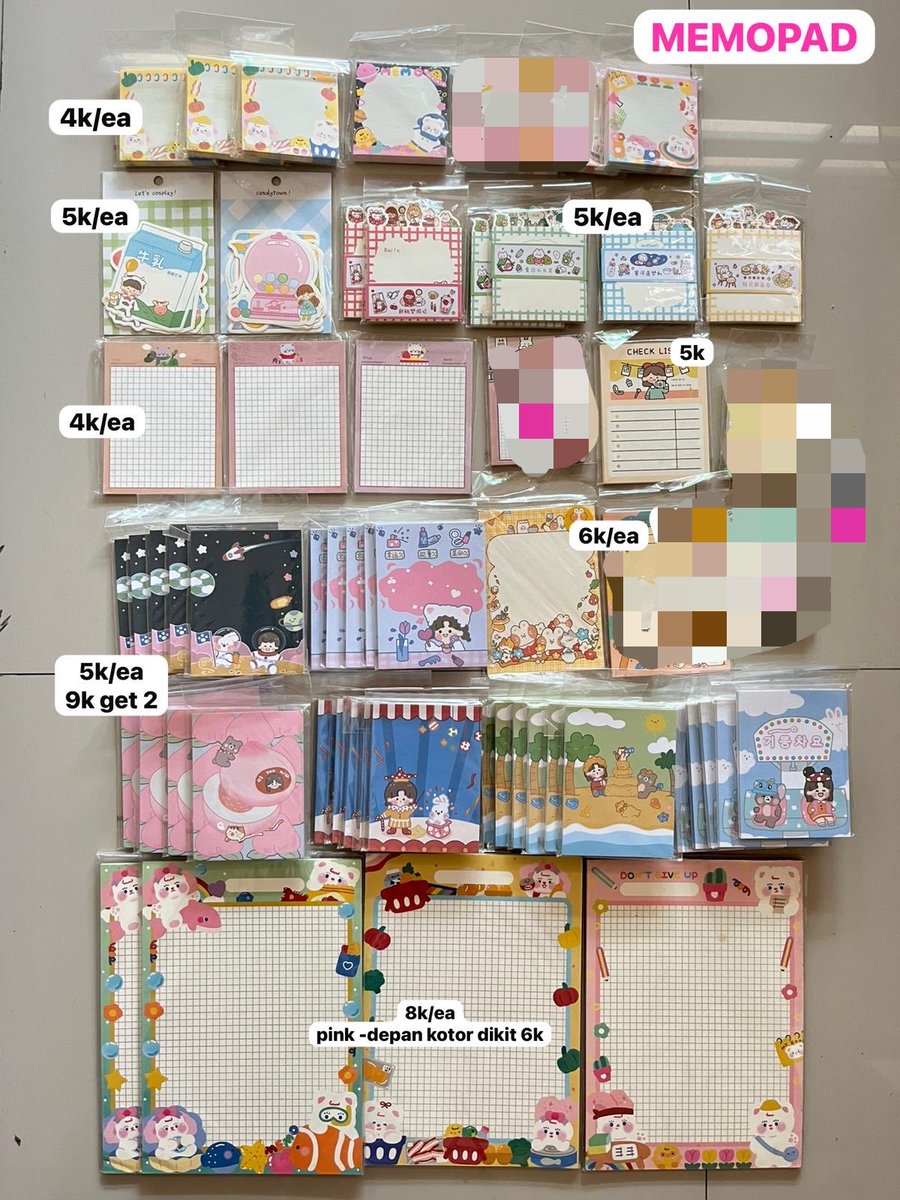 veilwreath's tweet photo. wts sticker &amp; memopad
- sticker pack mini isi 40-50 (detail pict ke-3) btw yang 9k isi 8 lembar ya
- memo pad isi 50-100

min order 30k can mix
cute for freebies, journaling, deco tumblr rak storage dll
freeong shopee dom jatim &amp; splitpay 
#zonauang #zonajajan https://t.co/1cBkaIJKn0