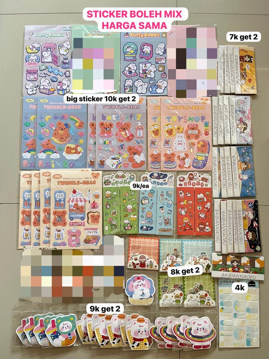 veilwreath's tweet photo. wts sticker &amp; memopad
- sticker pack mini isi 40-50 (detail pict ke-3) btw yang 9k isi 8 lembar ya
- memo pad isi 50-100

min order 30k can mix
cute for freebies, journaling, deco tumblr rak storage dll
freeong shopee dom jatim &amp; splitpay 
#zonauang #zonajajan https://t.co/1cBkaIJKn0