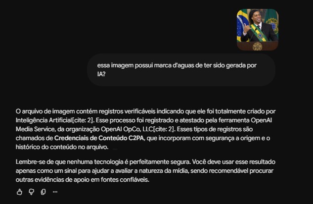 slopnewsofc's tweet photo. @Viinihitman @espectrocinza isso é facil de burlar, a IA deixa marca d'agua nos metadados do arquivo da imagem gerada, ao inves de baixar o arquivo, é só tirar print da tela que as outras IAs nao detectam, o proprio gemini comenta isso aqui

criado no gpt
imagem salva vs a mesma imagem printada https://t.co/aEwmV7tLAz