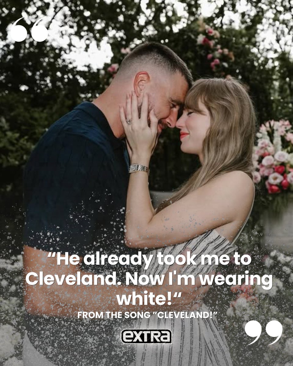 extratv's tweet photo. Taylor Swift has found her muse! 🥹 "Cleveland!" gives some sweet nods to her husband Travis Kelce, and we're here for it. 💍🏈

#TLOASTheEncore https://t.co/0fEgyZ5Cad