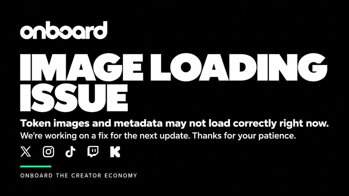 onboard_fun's tweet photo. We are aware of the current issue on our websiet right now with the launched tokens attached images taking longer than usual to laod on the explore page and rest assured we are fixing this as we speak and it will be shipped in the next update, thank you for your patience.  

$ONBOARD