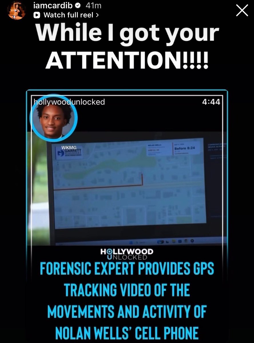 CCardib2's tweet photo. Cardi B via instagram using her viral moment to bring awareness to the Nolan Wells case and the new development of his gps phone tracking 🚨 https://t.co/PYGRn4wXQM