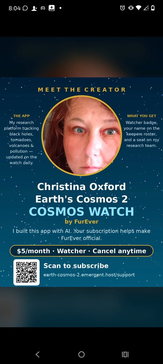 StinaLowkey's tweet photo. Elon I posted on my page the below images/QR codes that goes to my direct  AI based apps which will all my 2 apps to be utilizes as a platform via paid subscriptions to research, fellowship, and resolutions and plans I promote longevity for all things
@elonmusk @technologoes https://t.co/PmeBhw4CVx