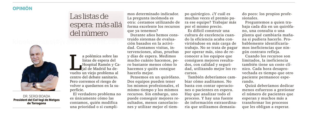 Sebopi's tweet photo. ⚫️Las listas de espera no mejorarán solo contando mejor a los pacientes.
🔵Medimos cuánto hacemos, pero mucho menos cómo lo hacemos y quién consigue hacerlo mejor.
🟢Hay que auditar procesos, reconocer la excelencia y escuchar a los profesionales.

Hoy escribo sobre ello 👇 https://t.co/sCHtahucE8