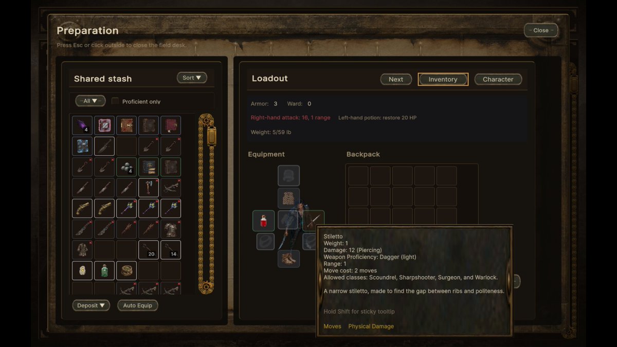 LastSparkStudio's tweet photo. Inventory management is part of preparing for battle in Iron Pilgrims. Finding new and powerful loot to equip them with can give them the edge to survive in the harsh postapocalyptic fantasy world.

#indiedev  #madewithunity #tacticalRPG https://t.co/Cfq4ht1UOO