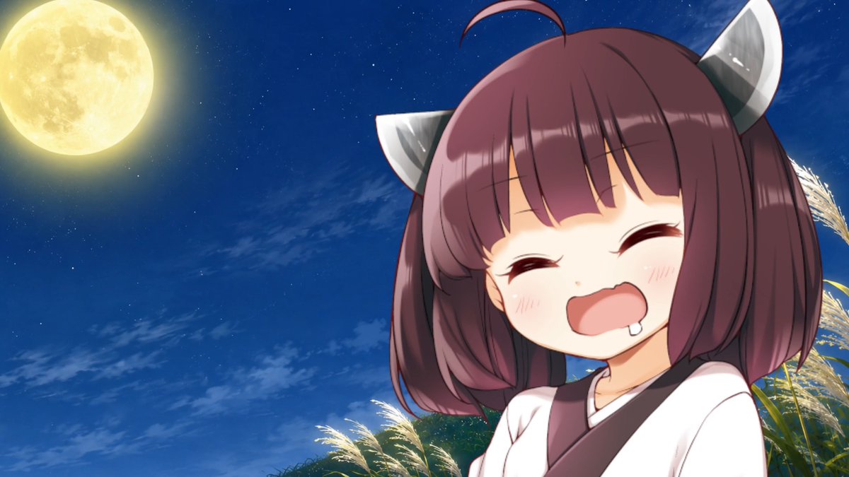 DiaMerry2525's tweet photo. お昼休みにおはようございます(/・～・)/
十五夜のお月さま見ながら、お団子ウマウマきりたん
＃十五夜　＃中秋の名月　＃東北きりたん
←動画素材の組み合わせ・チャッピー仕上げ→ https://t.co/XY1OuT4RGF