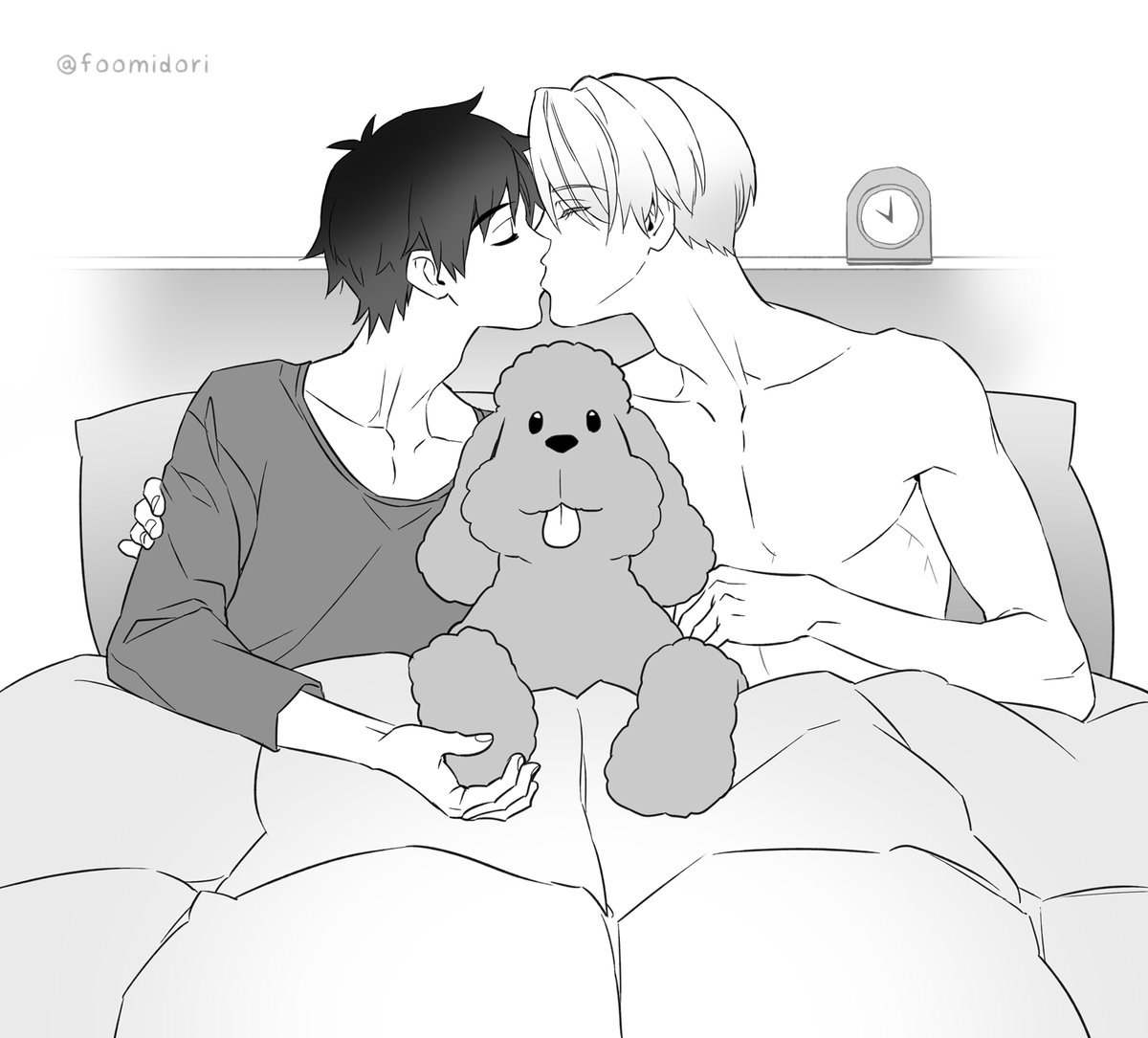 foomidori's tweet photo. おやすみのキスは15秒
（ヴィク勇）Victuuri https://t.co/yCkQMYhOnN