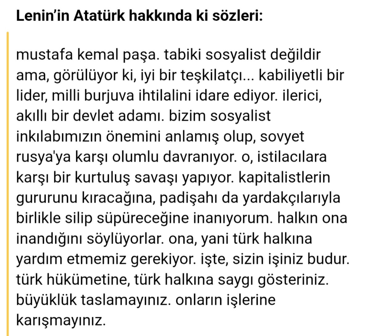 inkilabiyye2's tweet photo. Tirt sağcısı: "Atatürk Lenin'i komünist olacaz diye kandırdı o yüzden yardım ettiler zart zurt"

Hırt sağcısı: "Stratejik derinlik31 vardı Lenin o yüzden yardım etti yoksa Atatürk faşist zart zurt"

Allahın aslanı Lenin: https://t.co/KYx6UnCV1q