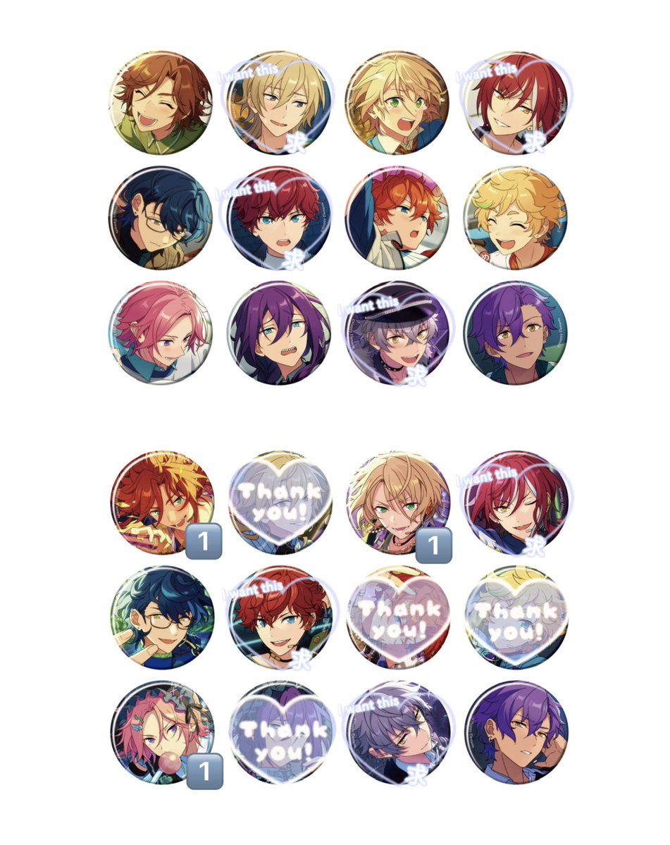 anmn_0623i's tweet photo. 【譲渡 交換】 あんスタ コレクション缶バッジ コレ缶 2026 Sep idol casual

譲:斑 藍良 つむぎ スバル 宙 こはく マヨイ アドニス

求:~定価(☆4:¥220/個)+送料
または 晃牙 > 夏目 一彩 薫

c1/i2box予約
c⇔i◎、☆4⇔☆5◎
同レア比率違い検討致します
郵送でのお取引

お気軽にお声掛け下さい🙇‍♂️ https://t.co/VA1lNuIuUj