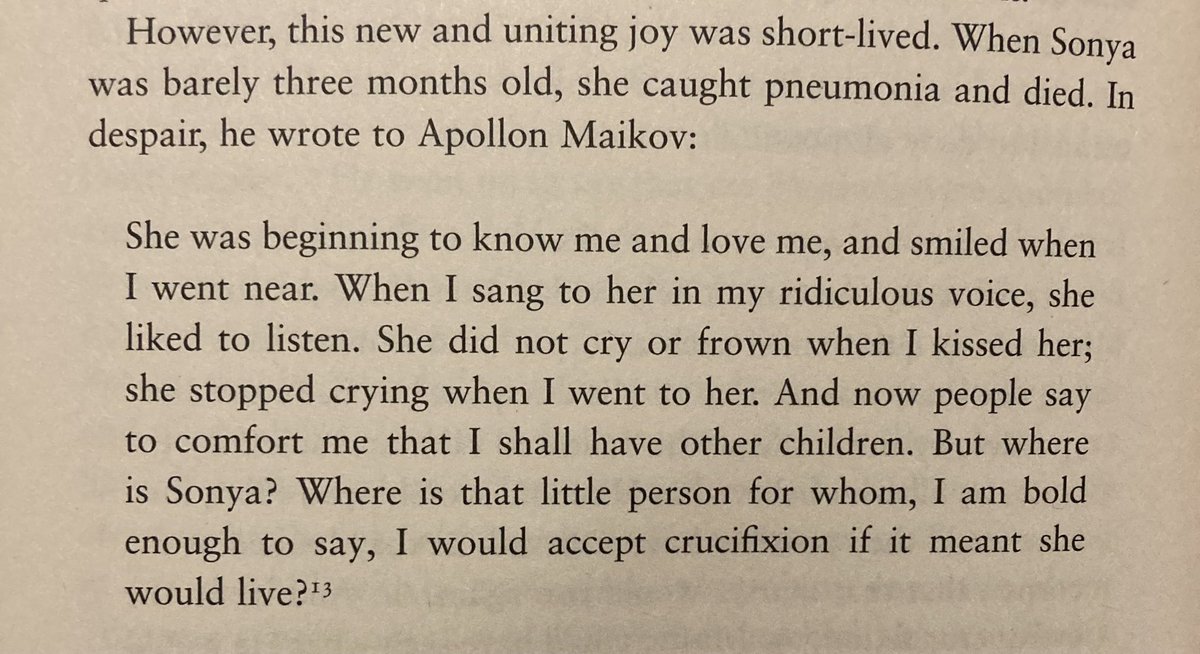 ifuliedownhere's tweet photo. Dostoyevsky on the death of his infant daughter. A passage that has stayed with me years after I first encountered it https://t.co/lmtCiCHbqs