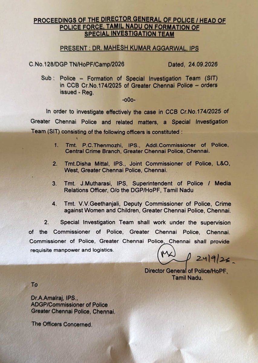 Ahmedshabbir20's tweet photo. TN DGP forms Special Investigation Team (SIT) to further probe Gem Granites Veeramani POCSO case and the involvement of senior police officials in covering up the crime. https://t.co/GoSIdqUK5D