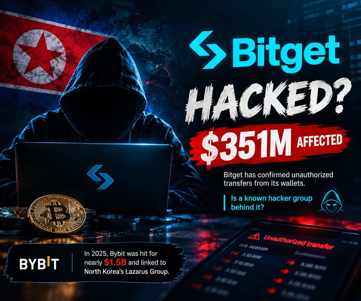 AHButt949200's tweet photo. BREAKING: 🇰🇵 North Korea’s Lazarus Group suspected of carrying out the Bitget hack.
The same group hacked Bybit for $1.5 billion in 2025.
FIRST BYBIT, NOW BITGET??
#bitget #bitgethack https://t.co/c3YESvOvzn