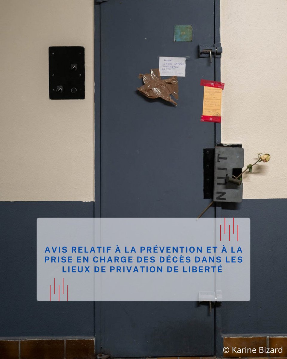 CGLPL's tweet photo. Le CGLPL publie aujourd’hui au Journal Officiel un avis relatif à la prévention et à la prise en charge des décès dans les lieux de privation de liberté et les observations du ministre de la justice reçues en réponse.
➡️https://t.co/o5TeizWeaw https://t.co/IUR89uukkv