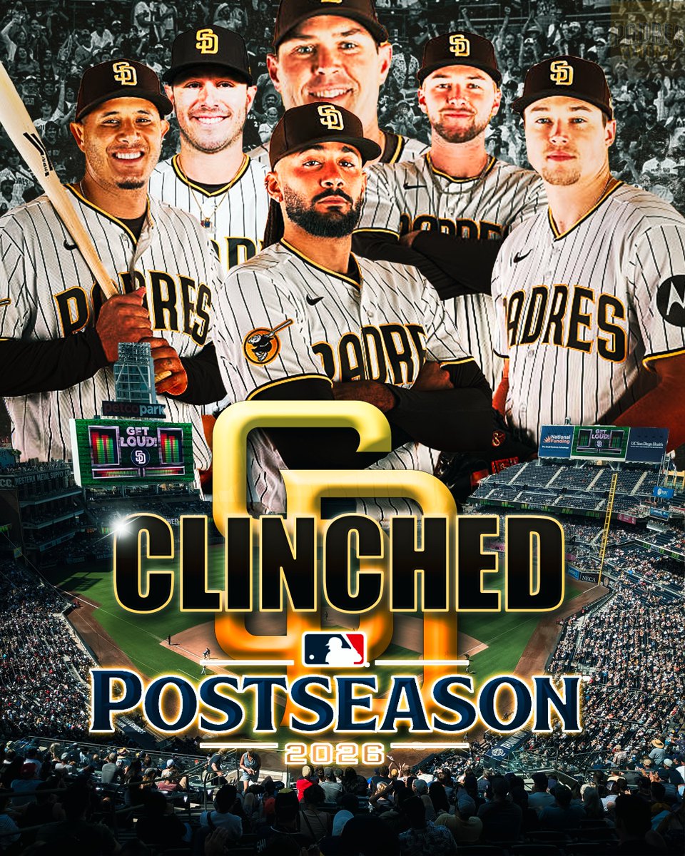 PadresCentral_'s tweet photo. YOUR SAN DIEGO #PADRES ARE HEADING BACK TO THE POSTSEASON! #CLINCHED

#forthefaithful https://t.co/T9hyuDj928