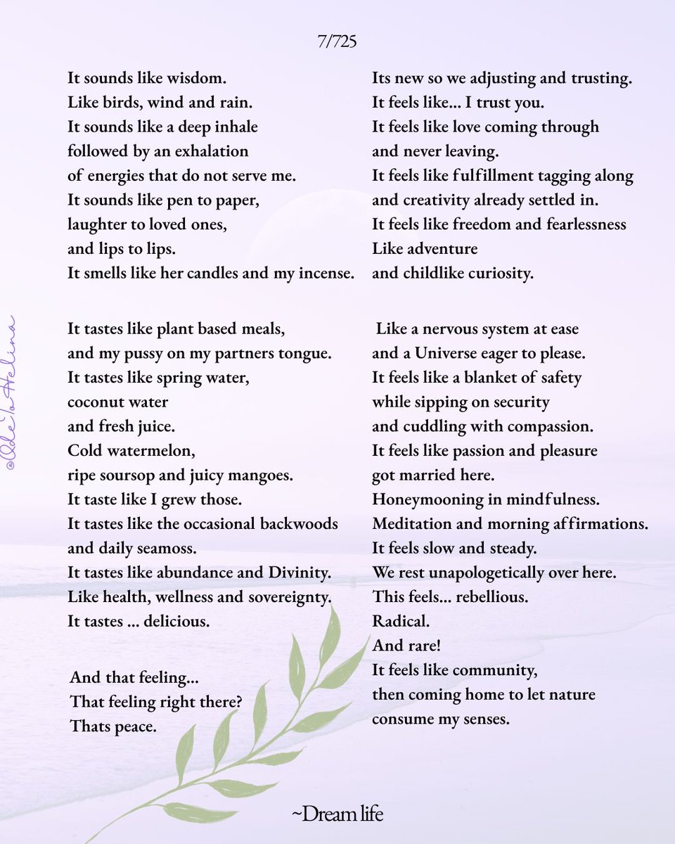 JenetteOtsu0's tweet photo. I was asked to put my dream life into words. I wrote, “What does it feel, taste, and sound like? ” How beautiful that my spirit answered. Never forget: you are enough. Keep going. https://t.co/24KhTvA9RI