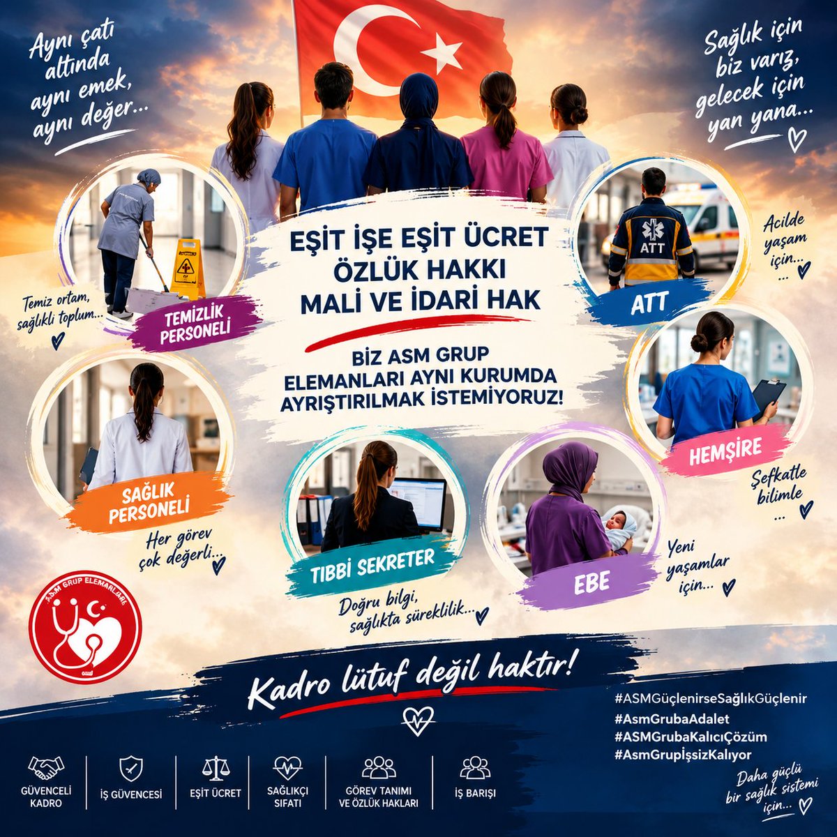 DneCanAydn01's tweet photo. 21 yıldır sağlık hizmetinin içindeyiz.
Görevimiz var, sorumluluğumuz var, emeğimiz var.
Artık güvencemiz de olsun.
#AsmGrupYıllardırBekliyor https://t.co/V4MF8ziRpO