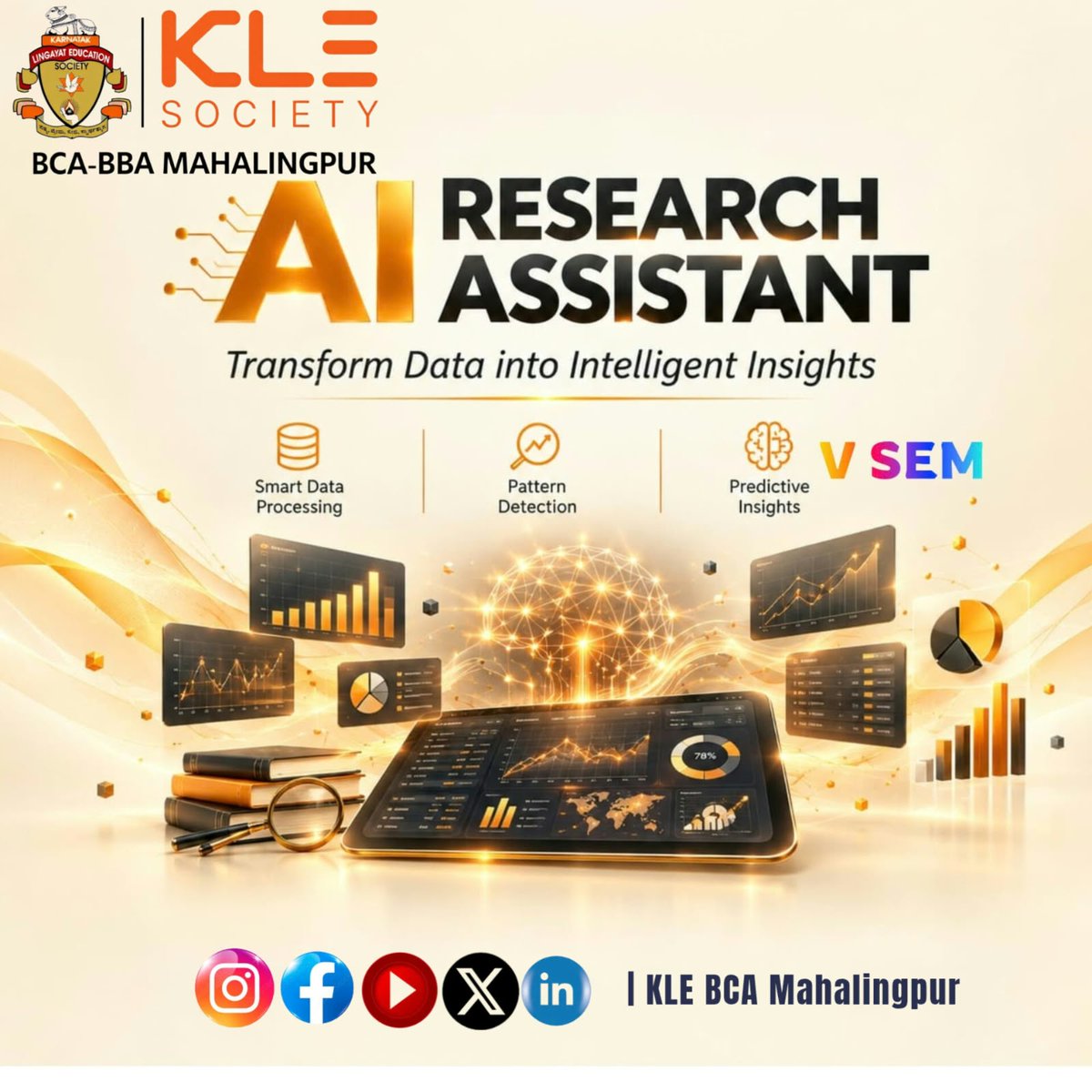 klebcamlp's tweet photo. ππ€ **AI RESEARCH ASSISTANT | BCA V SEM**
BCA V Semester students explored how **AI can support smarter and faster research**
#AIResearchAssistant #ArtificialIntelligence #AIActivity #BCA5thSem #ResearchSkills #DigitalLearning #KLESociety #klebcamahalingapur https://t.co/nv6L2SXQIu