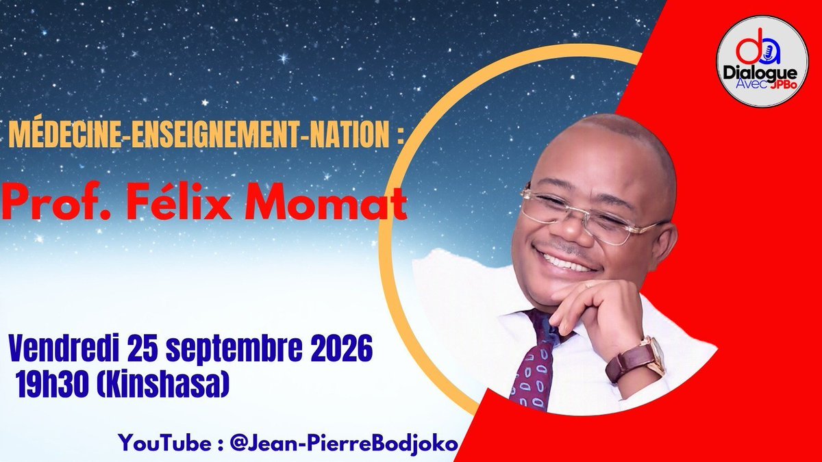 SergioMayamba's tweet photo. #RDC: À suivre ce vendredi à 19h30 de Kinshasa , 20h30 de Butembo, le professeur, médecin et acteur politique SG de l' #ECT, @FelixMomat sur YouTube : @JPBodjoko .
@tshipasa_palia @TemuniP @JamsMupualaRdc @Ibandagrace @wembi_steve @nkolobalama https://t.co/9U0SoGckMm