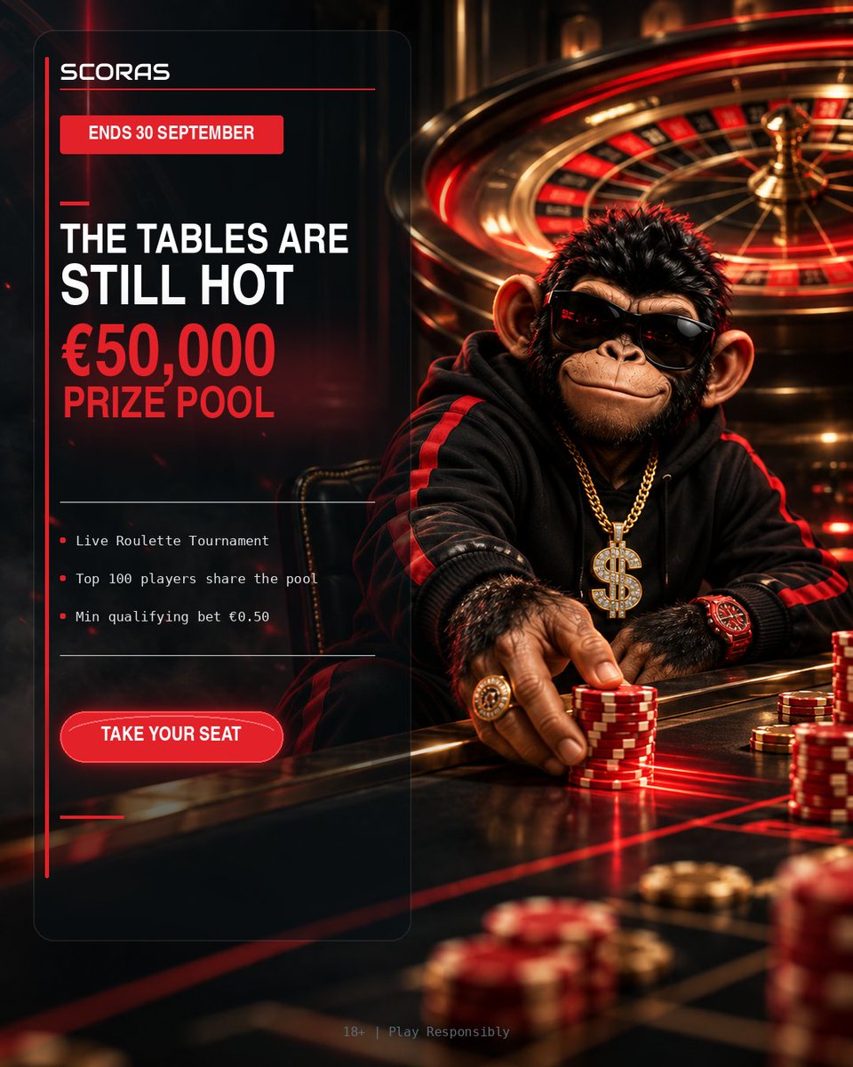 Scorasio's tweet photo. The tables are still hot.

The CreedRoomz IGNITION Tournament runs until 30 September. Top 100 players on the leaderboard share a €50,000 cash pool.

Min qualifying bet €0.50. Take your seat: [link]

18+ | Play Responsibly https://t.co/2Pe7fJFvsp
