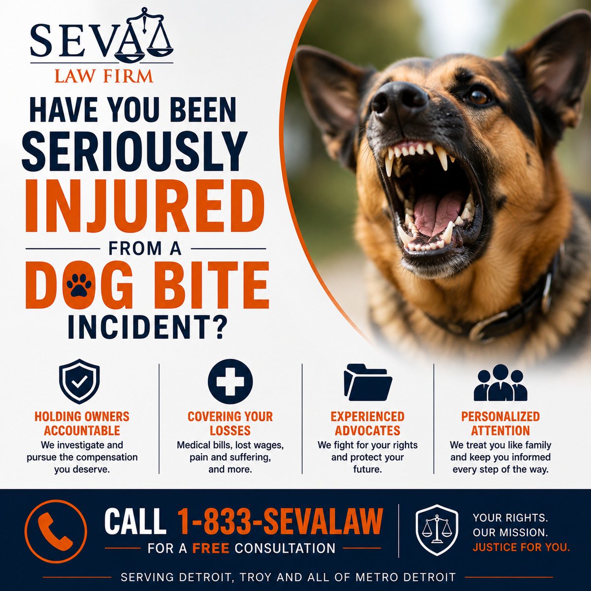 KayceZoroiwip's tweet photo. Injured by a dog bite? You deserve justice. Seva Law helps victims pursue compensation, hold responsible parties accountable, and navigate insurers. Act quickly to protect evidence. Free consultation available. https://t.co/5ERPY0RiSn