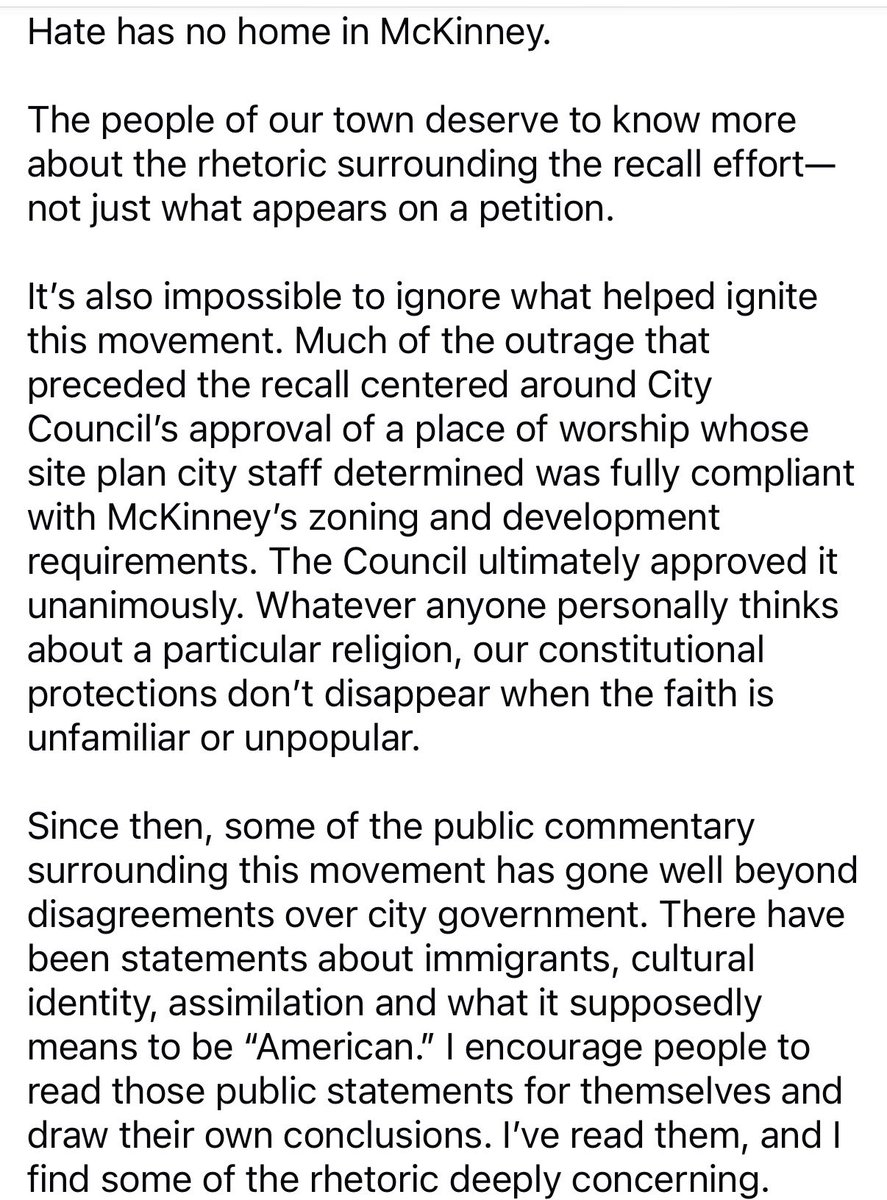 JaredCTye's tweet photo. Hate has no home in McKinney.  

@McKinneyRecall @Jaselton @SelfForCongress @KeresaForTexas https://t.co/IZWGv4gVm9