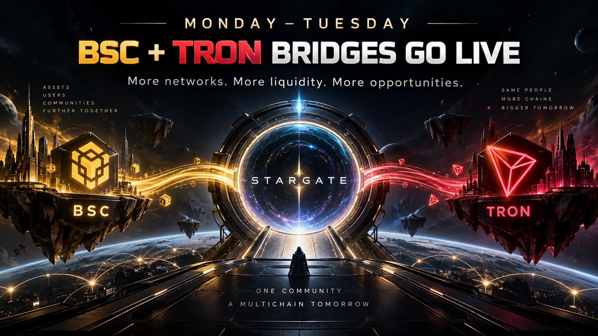 cassator's tweet photo. Next stop: Binance Smart Chain and TRON 🔥

We’re launching both bridges on Monday–Tuesday, expanding Sl8 deeper into the multichain world.

One wallet. More networks. More liquidity. More opportunities.

STARGATE keeps moving 🚀 https://t.co/6iG9ratute